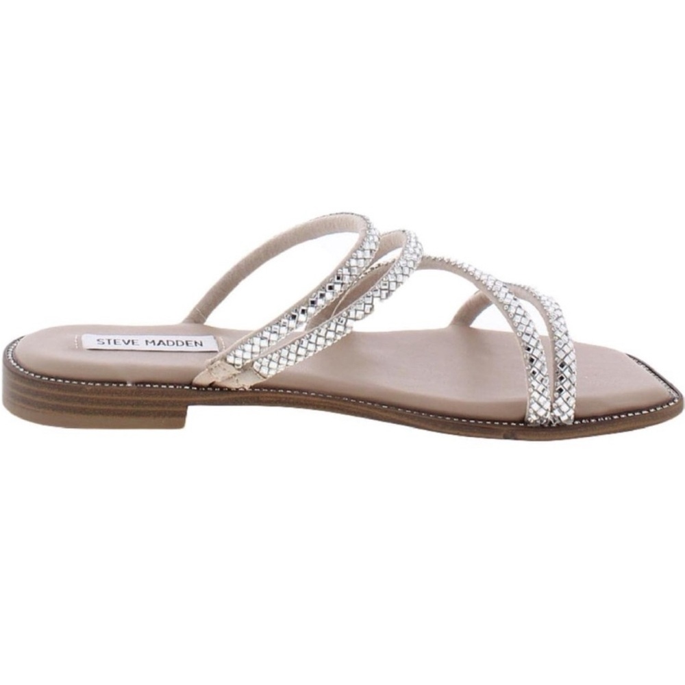 New Steve Madden Silver Rhinestone Sandals
